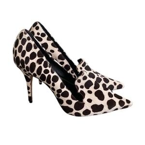 Elizabeth and James Animal Print Calf Hair Pointed Toe Pumps High women's Sz 9